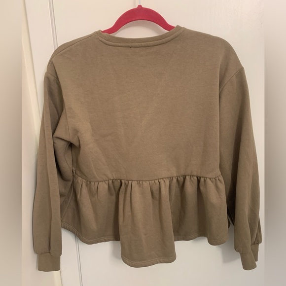 Zara Peplum Sweatshirt, Brown - S - Picture 3 of 4